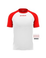 Maglia Givova Shirt Capo Interlock Bianco Rosso MAC03 Calcio Sport MAC030312