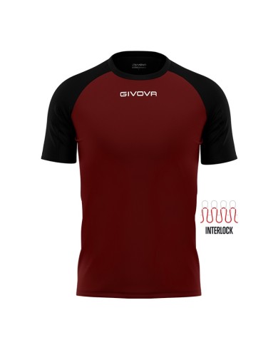Maglia Givova Shirt Capo Interlock Granata Nero MAC03 Calcio Sport MAC030810 Maglia Givova Shirt Capo Interlock Granata Nero MAC03 Calcio Sport MAC030810