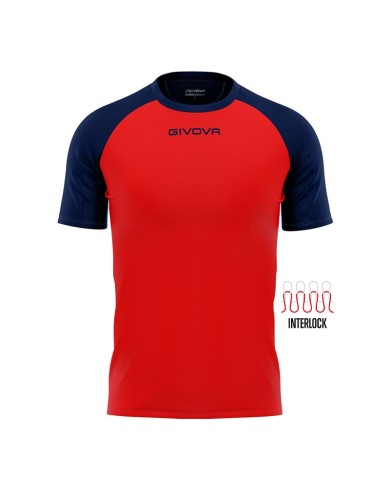 Maglia Givova Shirt Capo Interlock Rosso Blu MAC03 Calcio Sport MAC031204 Maglia Givova Shirt Capo Interlock Rosso Blu MAC03 Calcio Sport MAC031204