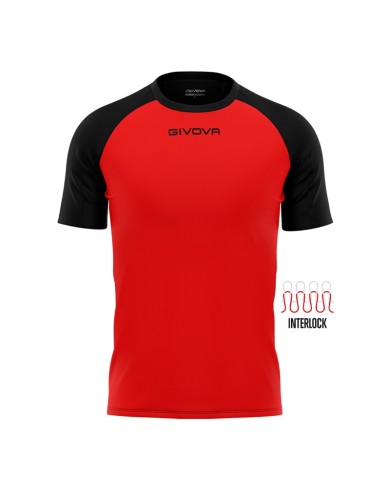 Maglia Givova Shirt Capo Interlock Rosso Nero MAC03 Calcio Sport MAC031210 Maglia Givova Shirt Capo Interlock Rosso Nero MAC03 Calcio Sport MAC031210