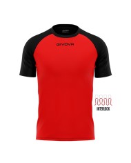 Maglia Givova Shirt Capo Interlock Rosso Nero MAC03 Calcio Sport MAC031210 Maglia Givova Shirt Capo Interlock Rosso Nero MAC03 Calcio Sport MAC031210