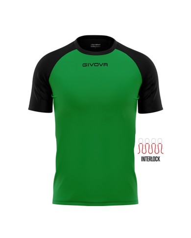 Maglia Givova Shirt Capo Interlock Verde Nero MAC03 Calcio Sport MAC031310 Maglia Givova Shirt Capo Interlock Verde Nero MAC03 Calcio Sport MAC031310
