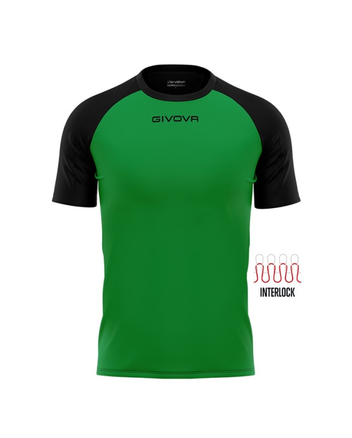 Maglia Givova Shirt Capo Interlock Verde Nero MAC03 Calcio Sport MAC031310 Maglia Givova Shirt Capo Interlock Verde Nero MAC03 Calcio Sport MAC031310