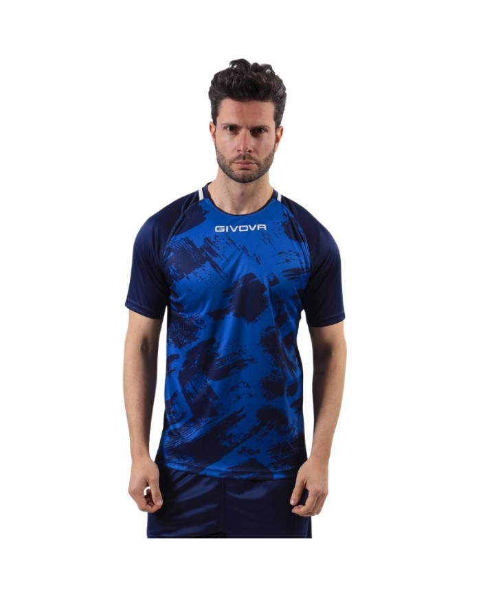 Maglia Givova Shirt Art M/C Interlock MAC05 Calcio Azzurro Blu Unisex MAC050204