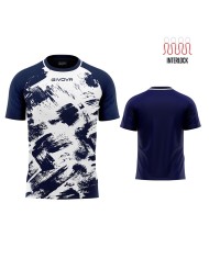 Maglia Givova Shirt Art M/C Interlock MAC05 Calcio Bianco Blu Unisex MAC050304