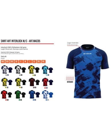 Maglia Givova Shirt Art M/C Interlock MAC05 Calcio Bianco Nero Unisex MAC050310 Maglia Givova Shirt Art M/C Interlock MAC05 Calcio Bianco Nero Unisex MAC050310