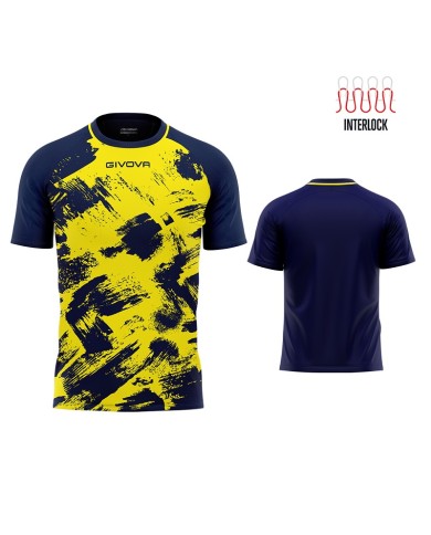 Maglia Givova Shirt Art M/C Interlock MAC05 Calcio Giallo Blu Unisex MAC050704 Maglia Givova Shirt Art M/C Interlock MAC05 Calcio Giallo Blu Unisex MAC050704