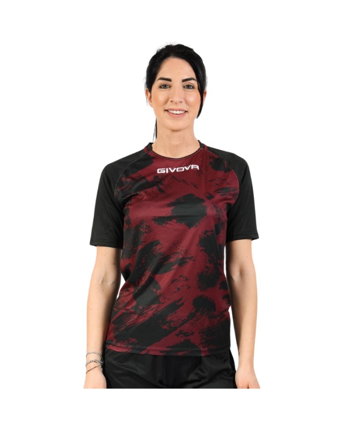 Maglia Givova Shirt Art M/C Interlock MAC05 Calcio Granata Nero Unisex MAC050810