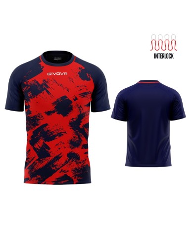Maglia Givova Shirt Art M/C Interlock MAC05 Calcio Rosso Blu Unisex MAC051204 Maglia Givova Shirt Art M/C Interlock MAC05 Calcio Rosso Blu Unisex MAC051204
