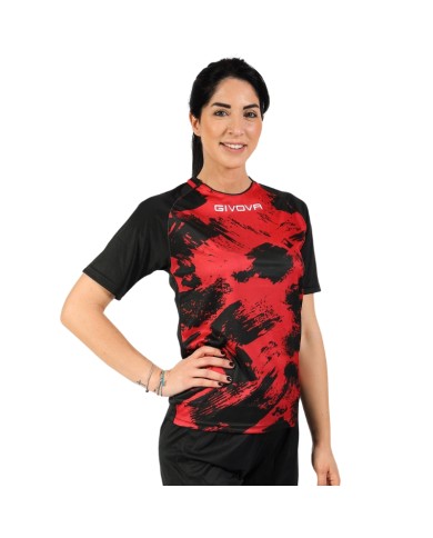 Maglia Givova Shirt Art M/C Interlock MAC05 Calcio Rosso Nero Unisex MAC051210 Maglia Givova Shirt Art M/C Interlock MAC05 Calcio Rosso Nero Unisex MAC051210
