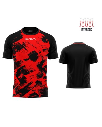 Maglia Givova Shirt Art M/C Interlock MAC05 Calcio Rosso Nero Unisex MAC051210 Maglia Givova Shirt Art M/C Interlock MAC05 Calcio Rosso Nero Unisex MAC051210