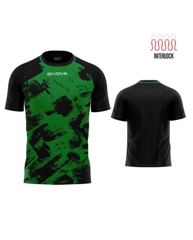 Maglia Givova Shirt Art M/C Interlock MAC05 Calcio Verde Nero Unisex MAC051310 Maglia Givova Shirt Art M/C Interlock MAC05 Calcio Verde Nero Unisex MAC051310