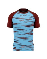 Maglia da Calcio Givova Pixel MA035 Padel Tennis Celeste Granata MA0350508