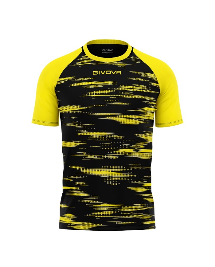 Maglia da Calcio Givova Pixel MA035 Padel Tennis Nero Giallo MA0351007