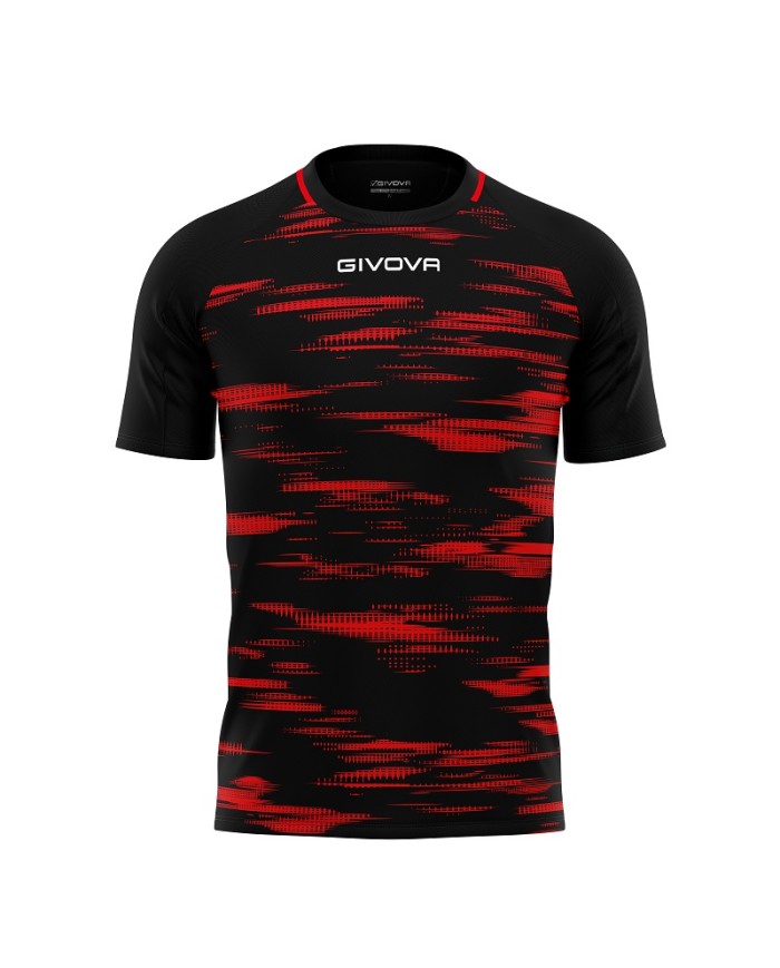 Maglia da Calcio Givova Pixel MA035 Padel Tennis Nero Rosso MA0351012