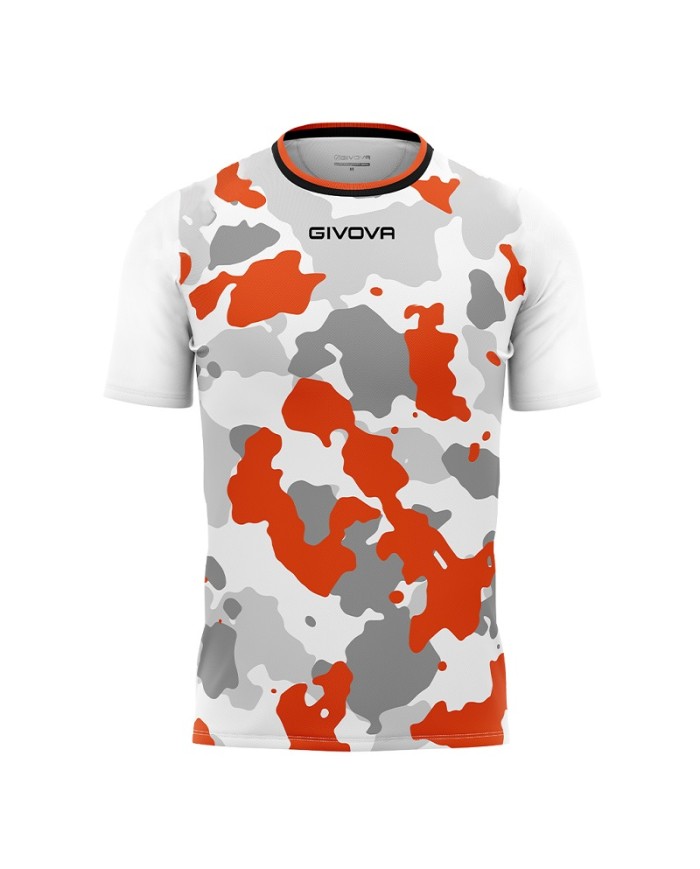 Maglia ARMY INTERLOCK Givova MA041 Calcio Tennis Padel Bianco Arancio MA0410301