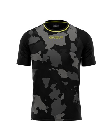 Maglia ARMY INTERLOCK Givova MA041 Calcio Tennis Padel Nero Grigio MA0411009