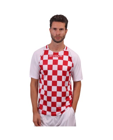 Maglia da Calcio Givova Dama MAC33 Padel Tennis Bianco Rosso MAC330312