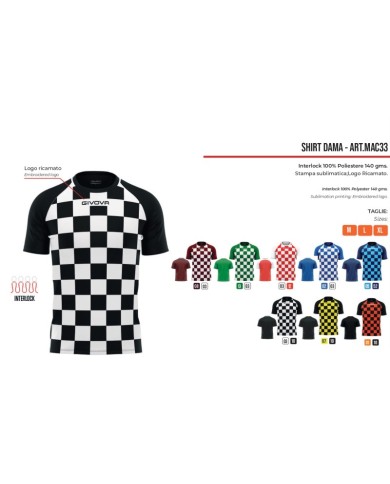 copy of Maglia da Calcio Givova Pixel MA035 Sublimatica Padel Tennis Bianco Celeste MA035-0305