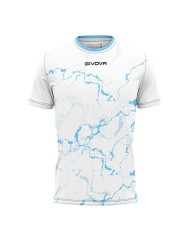 Maglia GRAFITE INTERLOCK Givova MA040 Calcio Tennis Padel Bianco Celeste MA0400305