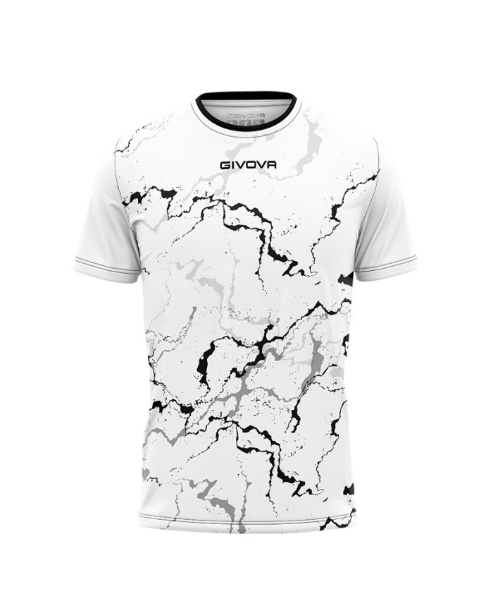 Maglia GRAFITE INTERLOCK Givova MA040 Calcio Tennis Padel Bianco Nero MA0400310