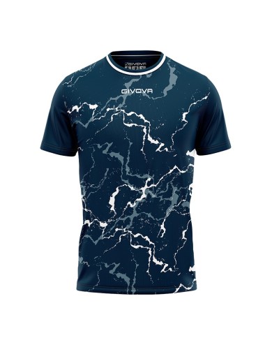 Maglia GRAFITE INTERLOCK Givova MA040 Calcio Tennis Padel Blu Bianco MA0400403
