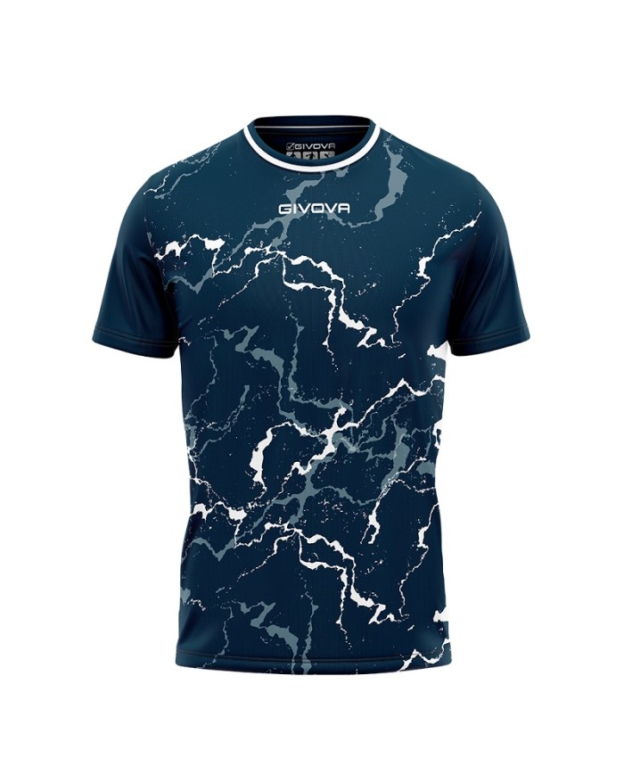 Maglia GRAFITE INTERLOCK Givova MA040 Calcio Tennis Padel Blu Bianco MA0400403