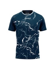 Maglia GRAFITE INTERLOCK Givova MA040 Calcio Tennis Padel Blu Bianco MA0400403