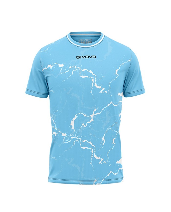 Maglia GRAFITE INTERLOCK Givova MA040 Calcio Tennis Padel Celeste Bianco MA0400503