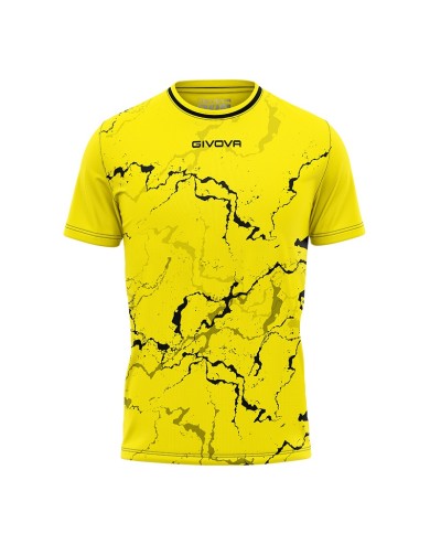 Maglia GRAFITE INTERLOCK Givova MA040 Calcio Tennis Padel Giallo Nero MA0400710