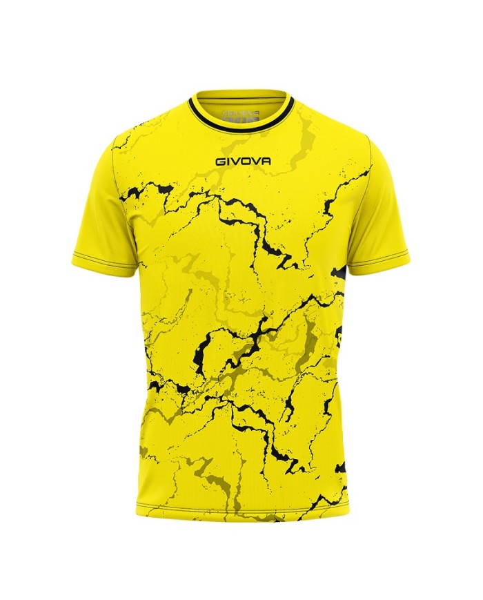 Maglia GRAFITE INTERLOCK Givova MA040 Calcio Tennis Padel Giallo Nero MA0400710