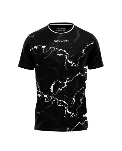 Maglia GRAFITE INTERLOCK Givova MA040 Calcio Tennis Padel Nero Bianco MA0401003