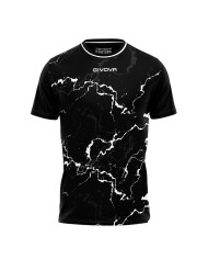 Maglia GRAFITE INTERLOCK Givova MA040 Calcio Tennis Padel Nero Bianco MA0401003