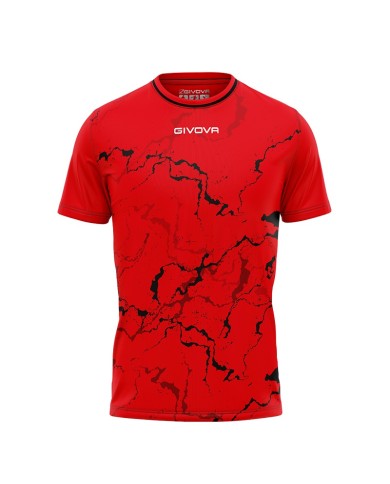 Maglia GRAFITE INTERLOCK Givova MA040 Calcio Tennis Padel Rosso Nera MA0401210