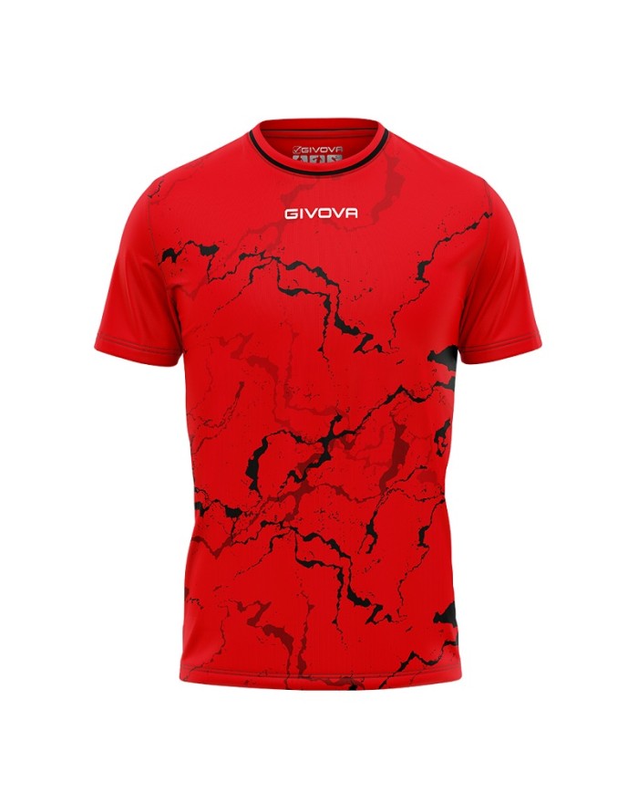 Maglia GRAFITE INTERLOCK Givova MA040 Calcio Tennis Padel Rosso Nera MA0401210