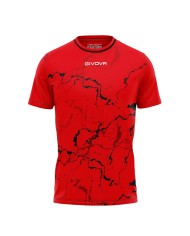 Maglia GRAFITE INTERLOCK Givova MA040 Calcio Tennis Padel Rosso Nera MA0401210