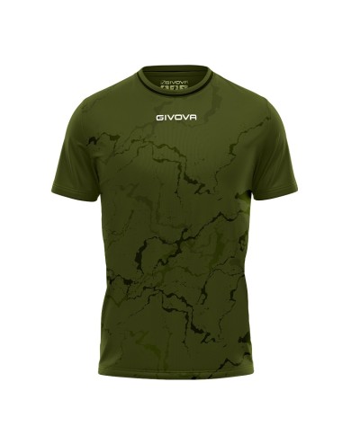 Maglia GRAFITE INTERLOCK Givova MA040 Calcio Tennis Padel Verde Militare MA0400051