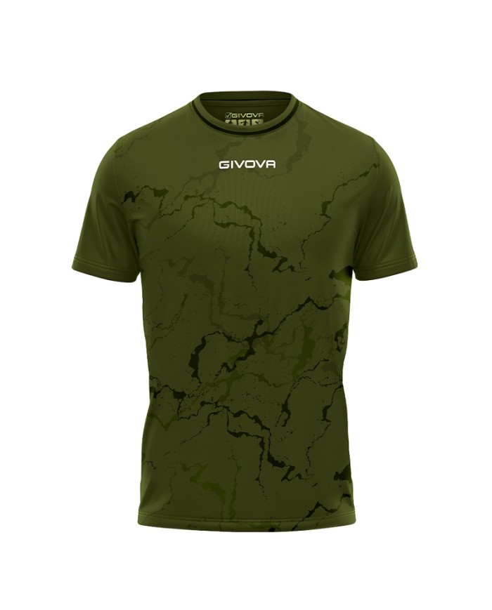 Maglia GRAFITE INTERLOCK Givova MA040 Calcio Tennis Padel Verde Militare MA0400051