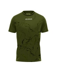 Maglia GRAFITE INTERLOCK Givova MA040 Calcio Tennis Padel Verde Militare MA0400051