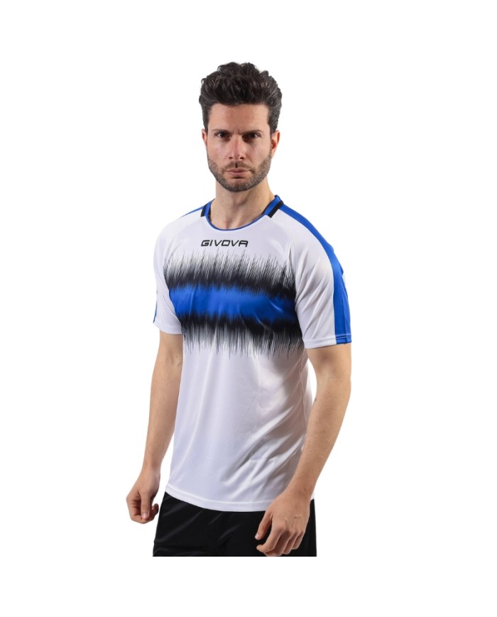 Maglia Givova Radio Shirt Interlock MA032 Calcio Azzurro Nero Unisex MA0320210