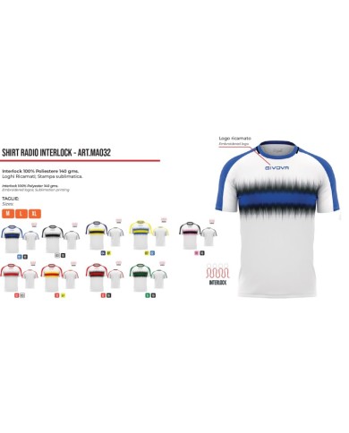 Maglia Givova Radio Shirt Interlock MA032 Calcio Azzurro Nero Unisex MA0320210 Maglia Givova Radio Shirt Interlock MA032 Calcio Azzurro Nero Unisex MA0320210