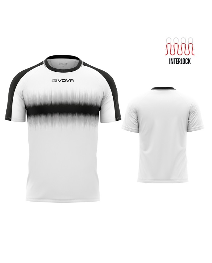 Maglia Givova Radio Shirt Interlock MA032 Calcio Bianco Nero Unisex MA0320310