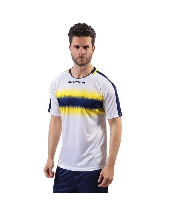 Maglia Givova Radio Shirt Interlock MA032 Calcio Blu Giallo Unisex MA0320407