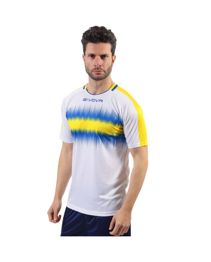 Maglia Givova Radio Shirt Interlock MA032 Calcio Giallo Azzurro Unisex MA0320702