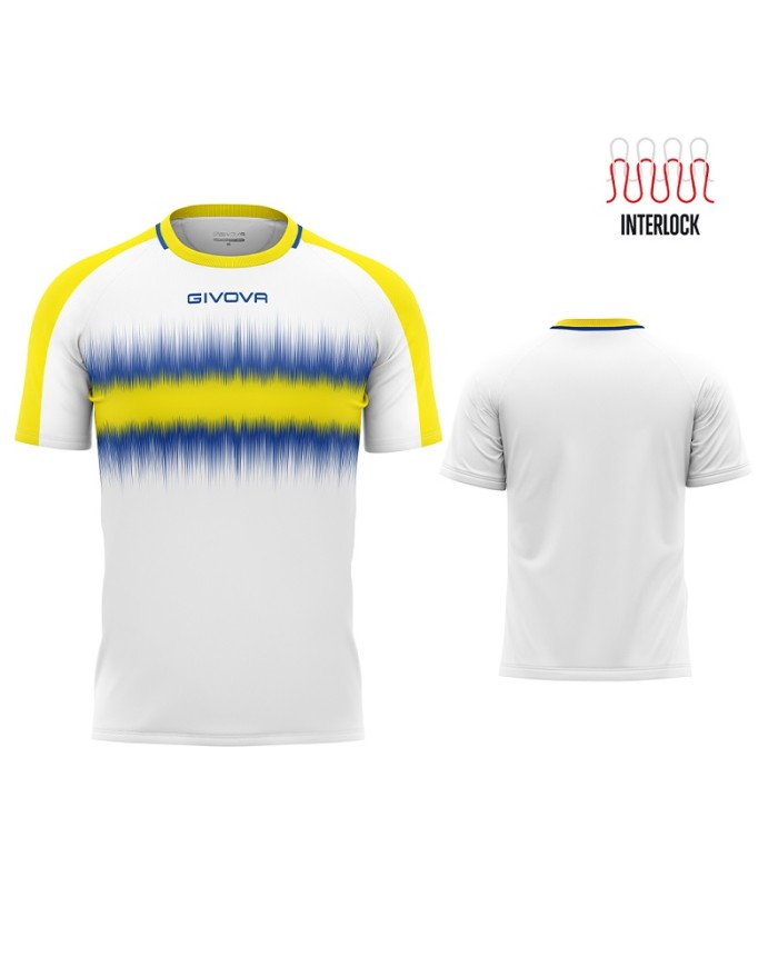 Maglia Givova Radio Shirt Interlock MA032 Calcio Giallo Azzurro Unisex MA0320702