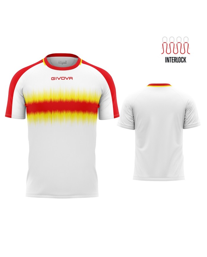 Maglia Givova Radio Shirt Interlock MA032 Calcio Rosso Giallo Unisex MA0321207
