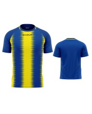Maglia Givova Stripe M/C Interlock MAC06 Calcio Azzurro Giallo Unisex MAC060207