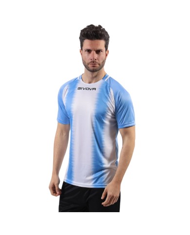 Maglia Givova Stripe M/C Interlock MAC06 Calcio Azzurro Bianco Unisex MAC060203 Maglia Givova Stripe M/C Interlock MAC06 Calcio Azzurro Bianco Unisex MAC060203