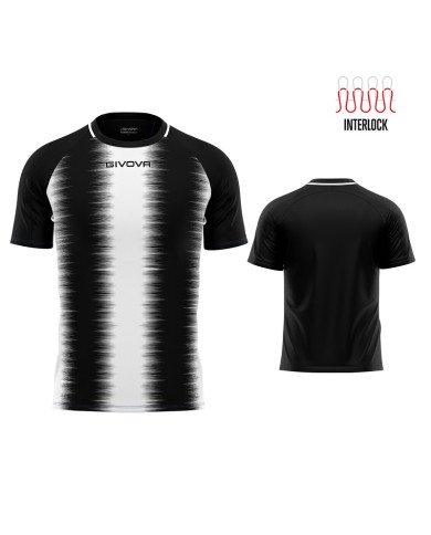 Maglia Givova Stripe M/C Interlock MAC06 Calcio Bianco Nero Unisex MAC060310 Maglia Givova Stripe M/C Interlock MAC06 Calcio Bianco Nero Unisex MAC060310