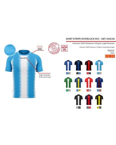 Maglia Givova Stripe M/C Interlock MAC06 Calcio Blu Rosso Unisex MAC060412 Maglia Givova Stripe M/C Interlock MAC06 Calcio Blu Rosso Unisex MAC060412